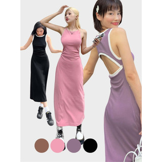 Đầm thun nữ thiết kế viền line trắng trendy MIEU - KA13