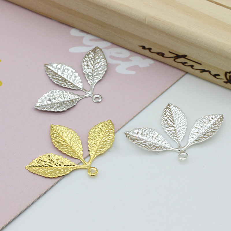 5 phiến 3 lá 31*23mm nguyên liệu làm trâm làm trang sức cổ trang cosplay cổ phục có màu KC