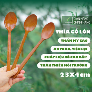 Thìa gỗ khuấy, thử trà Kombucha loại dài 23cm