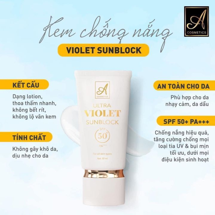 Kem Chống Nắng Phương Anh Mẫu Mới - Kem Chống Nắng Acosmetics Ultra Violet Mẫu Mỡi Chính Hãng