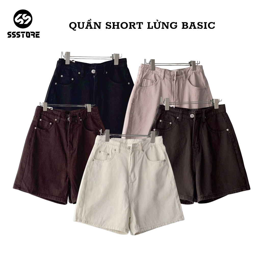 Quần Short Jeans Lửng Basic Phong Cách Unisex_SSSTore