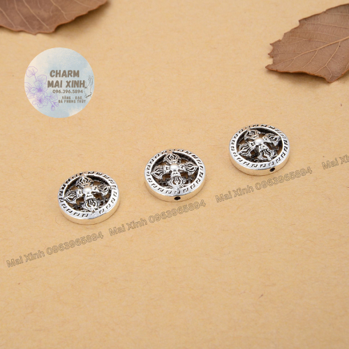 Bánh Xe Pháp Luân 14mm Mẫu Mới - Chất Liệu Bạc 925 Cao Cấp - Phụ Kiện Xâu Mix, Phối Vòng Tay Nam, Nữ