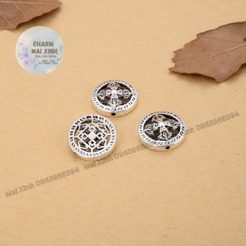 Bánh Xe Pháp Luân 14mm Mẫu Mới - Chất Liệu Bạc 925 Cao Cấp - Phụ Kiện Xâu Mix, Phối Vòng Tay Nam, Nữ