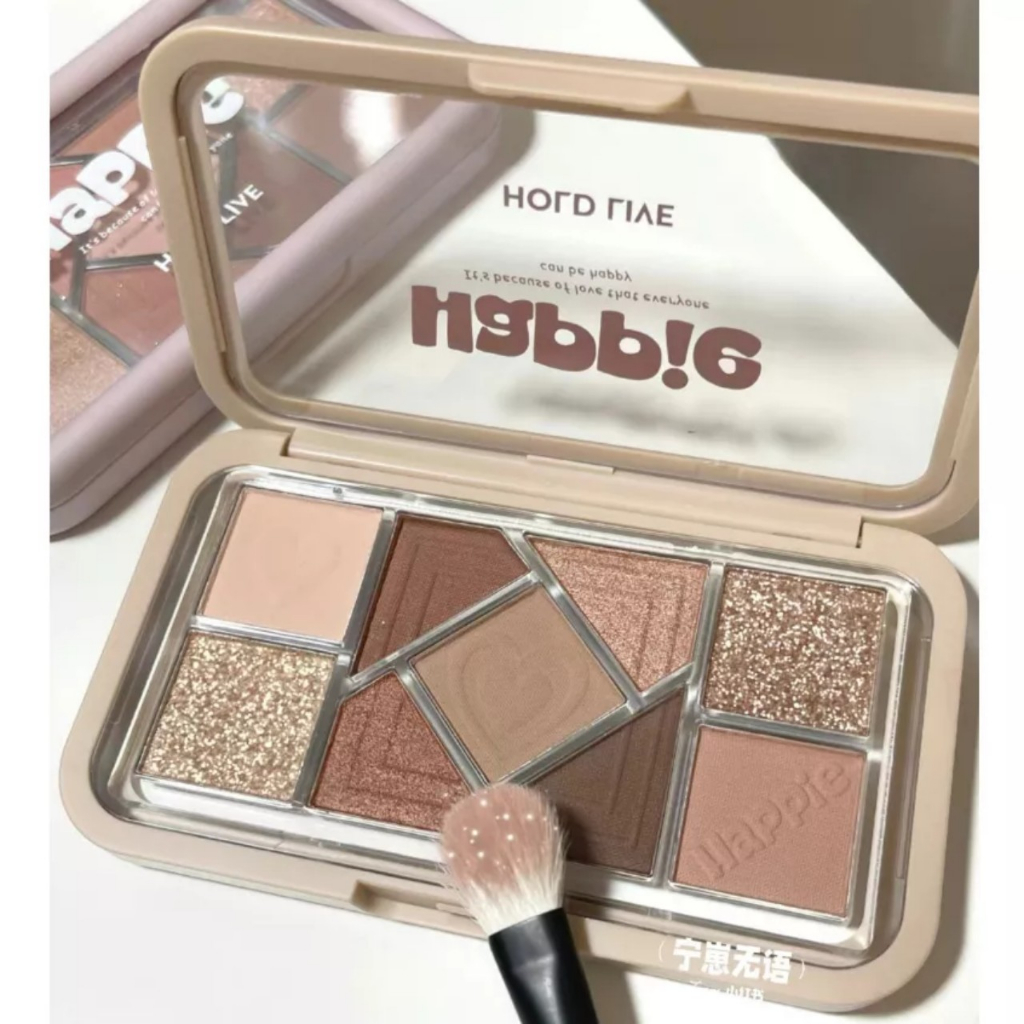 Bảng Phấn Mắt HOLD LIVE  9 Ô Màu Trang Điểm Tự Nhiên Lấp Lánh