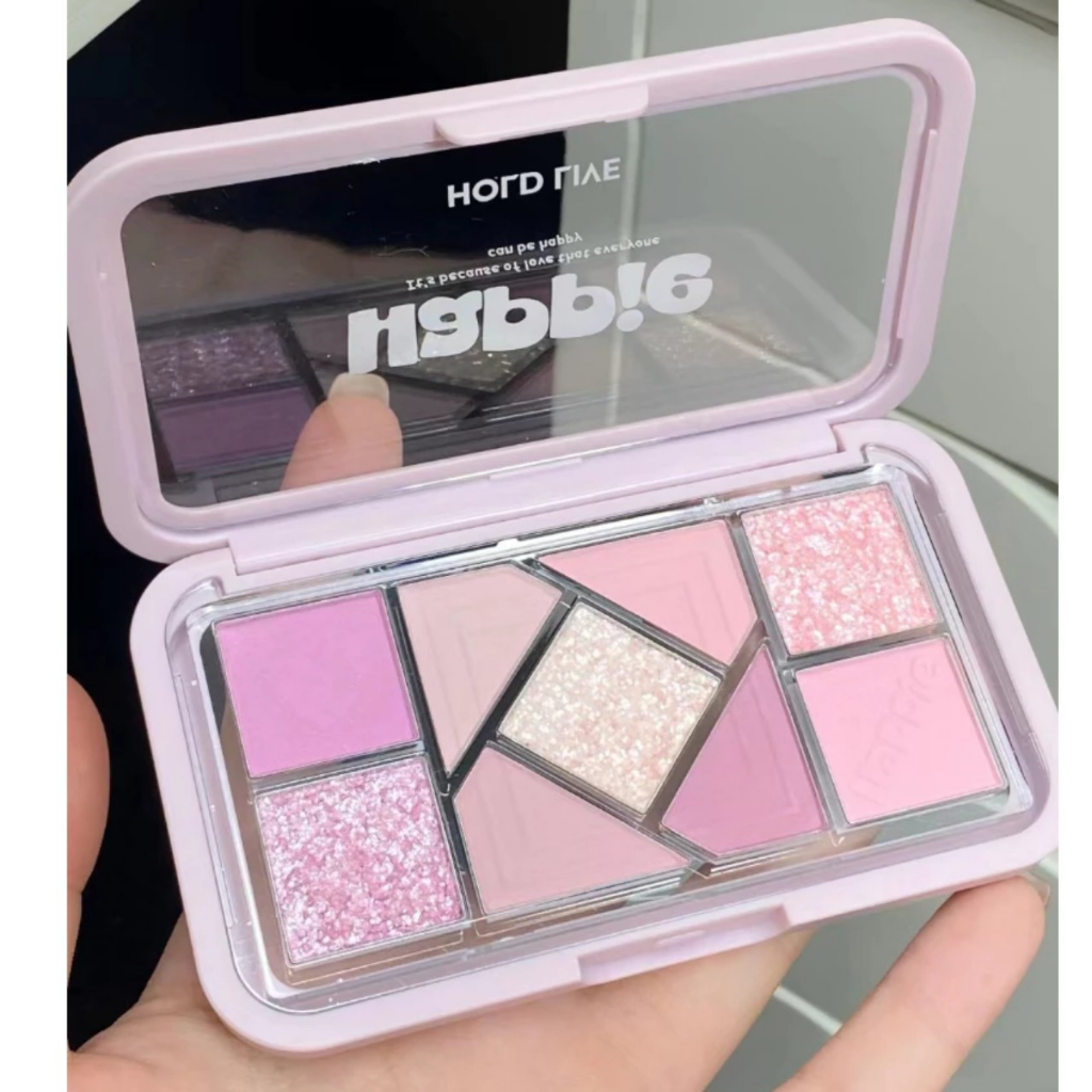 Bảng Phấn Mắt HOLD LIVE  9 Ô Màu Trang Điểm Tự Nhiên Lấp Lánh