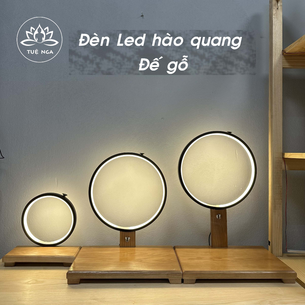 Kệ Đèn Led Hào Quang Tượng Phật Phong Thủy Hình Tròn - Tuệ Nga