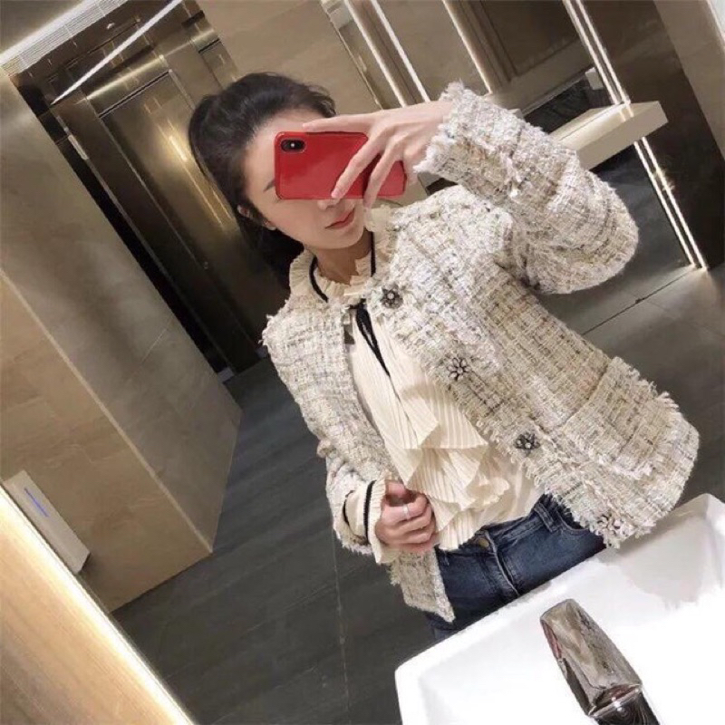 Thanh lý Áo dạ tweed nữ áo ZARA hàng hiệu chính hãng size S