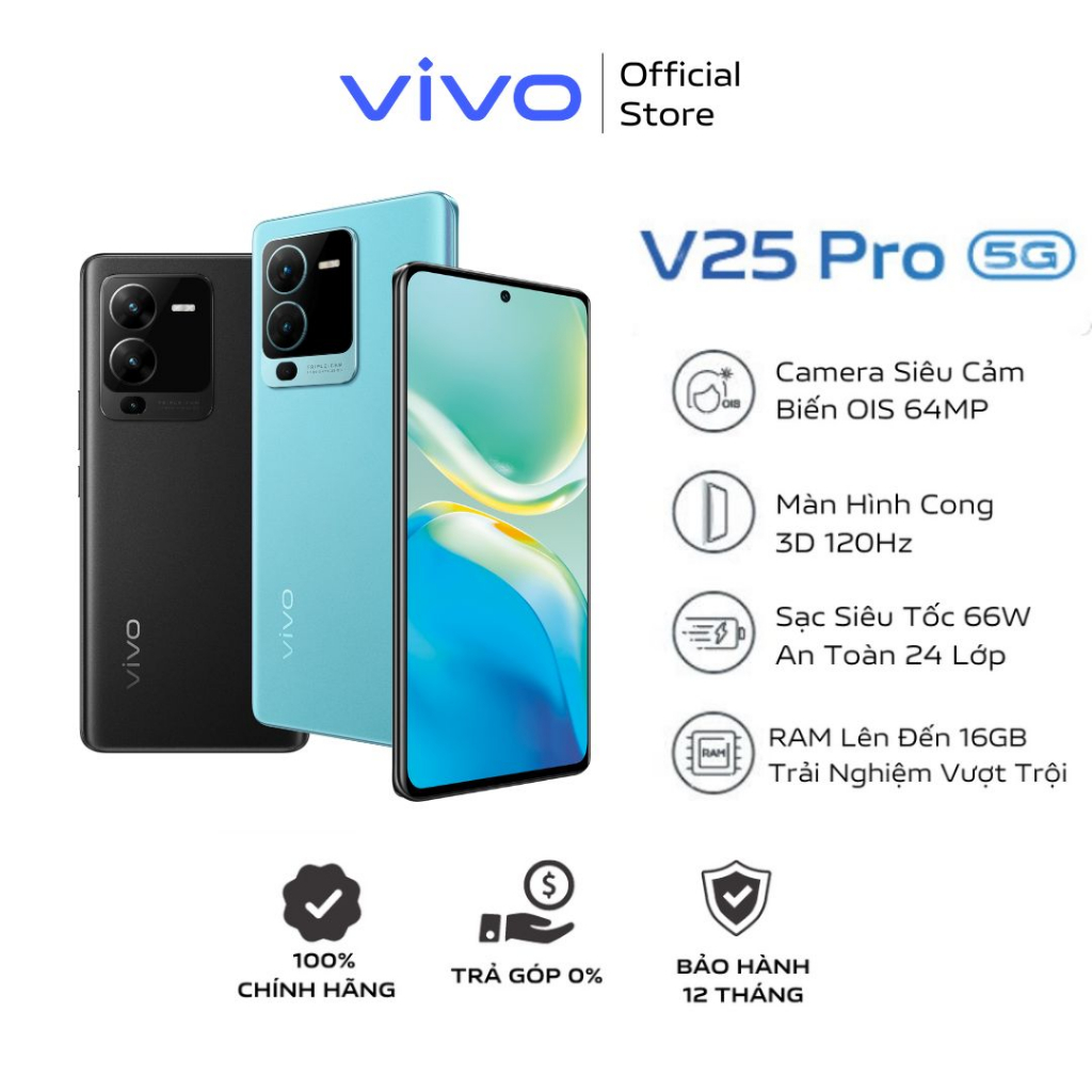 Điện Thoại Vivo V25 Pro 5G (8GB/128GB) - Hàng Chính Hãng - Camera 64MP - Sạc Nhanh 66W