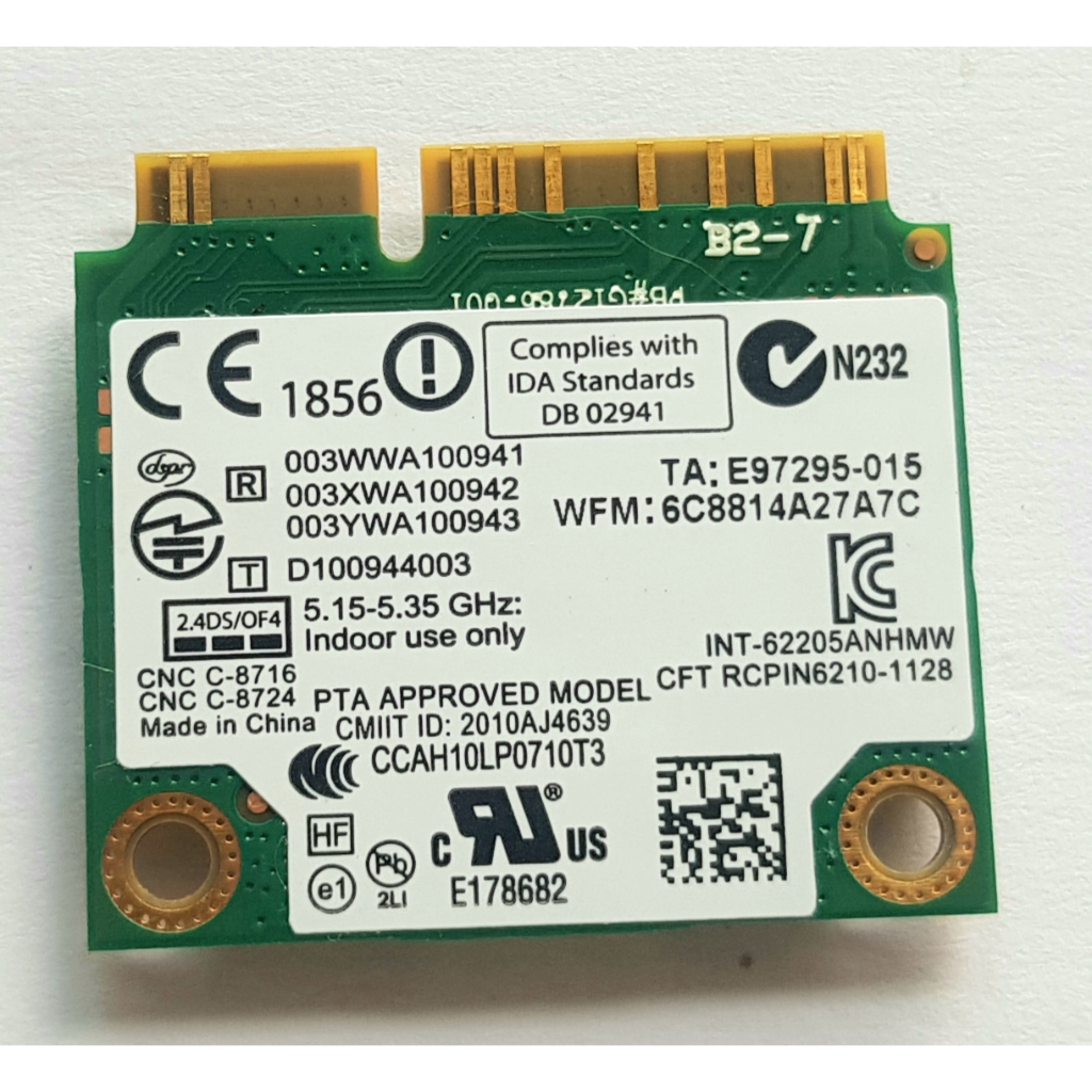 CARD WIFI PCI-E INTEL 6205 2 BẰNG TẦN  CHO LAPTOP