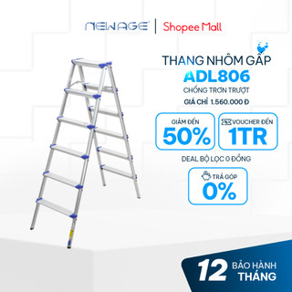 Thang Nhôm Chữ A Gấp Gọn 4, 5, 6 Bậc ADVINDEQ ADL804, hợp kim nhôm cao cấp chống oxi hóa, tải trọng 150kg