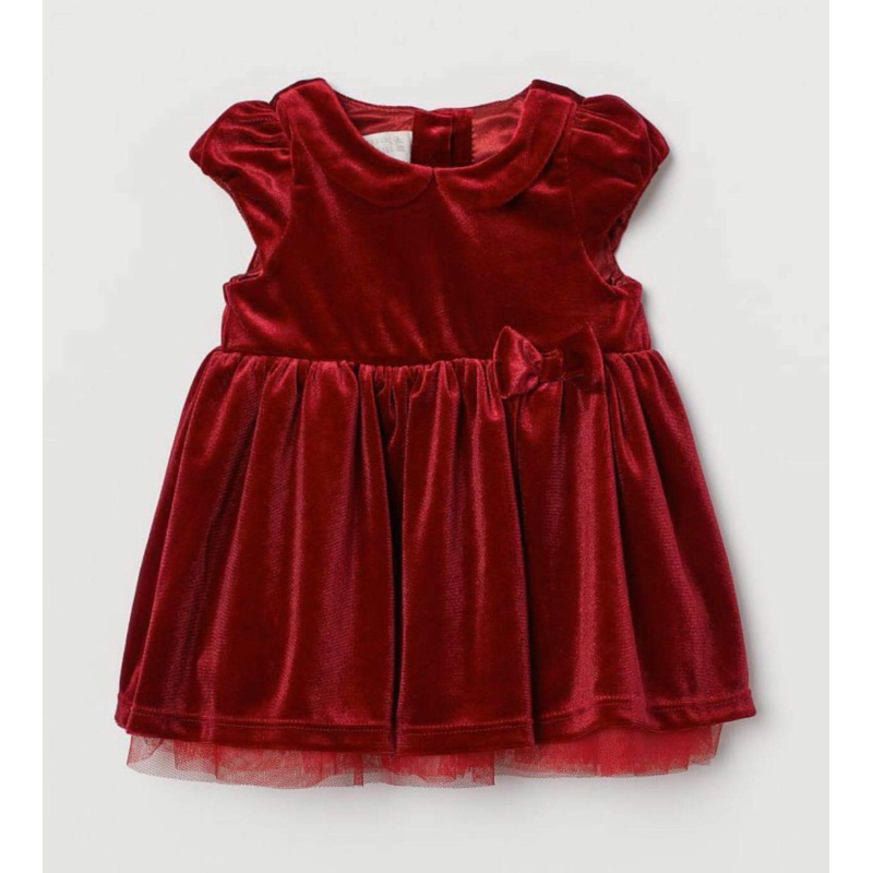 Váy nhung đỏ HM authentic 100%