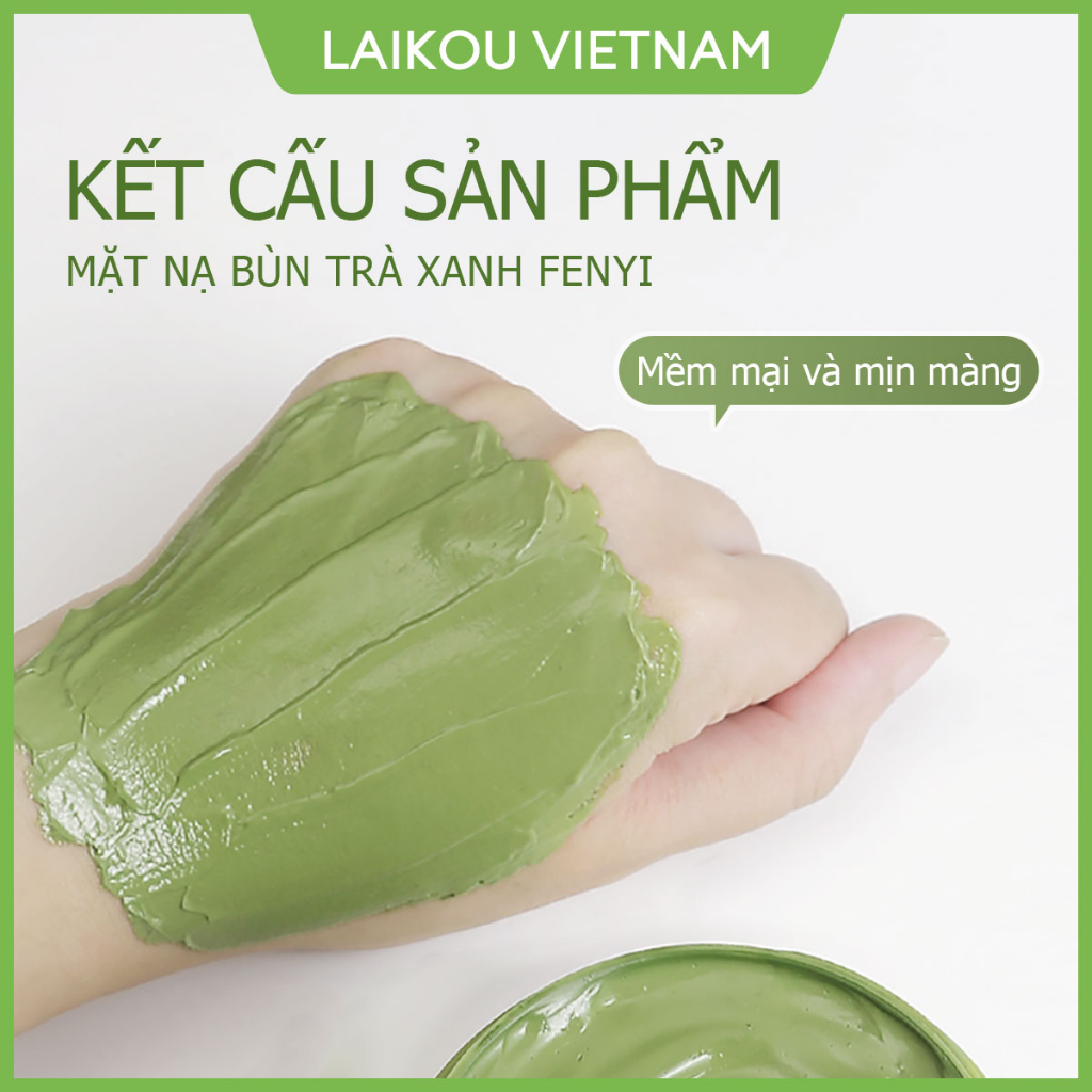 Mặt nạ bùn trà xanh Fenyi Mặt nạ đất sét kiểm soát dầu Giảm lỗ chân lông mụn trứng cá Làm sạch 100g 2pcs