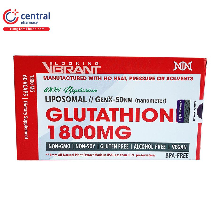 Viên uống Glutathione 1800mg Vibrant làm sáng da- tăng độ đàn hồi cho da - hộp 60 viên - Central Pharmacy