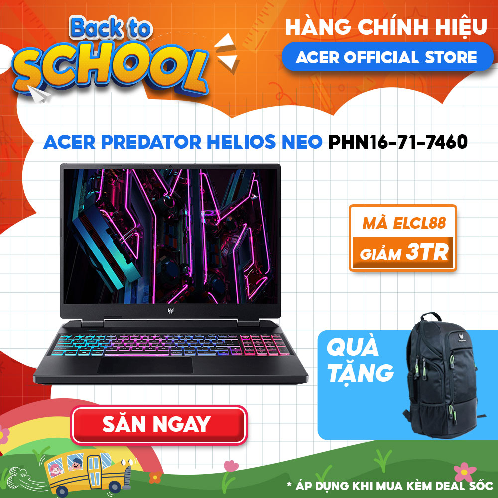 Laptop Acer Predator Helios Neo PHN16-71-7460 i7-13700HX|8GB|512GB|RTX™ 4050 6GB