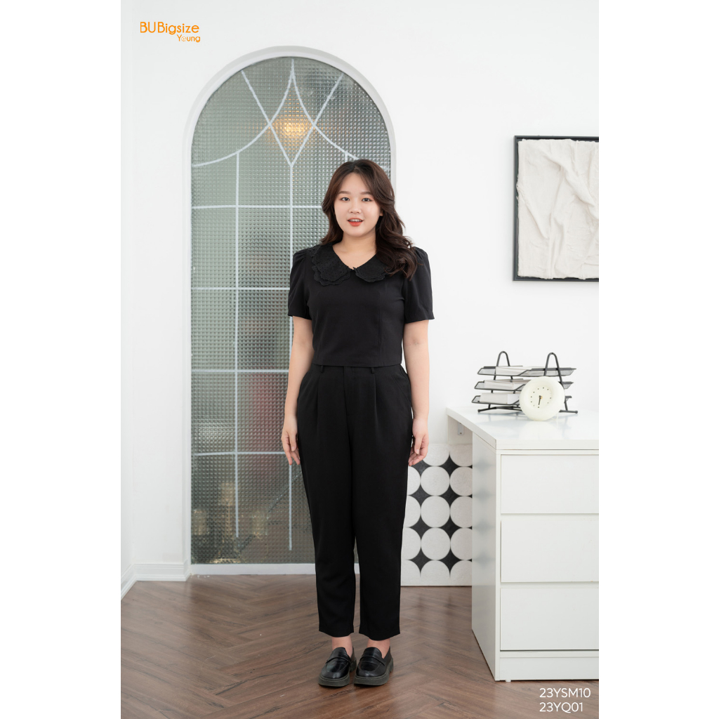 Quần baggy túi V khuy cài BIGSIZE (55kg đến 95kg) - 23YQ01 - [BU Bigsize Young]