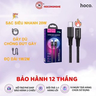 Cáp sạc hoco x14 pd 20w type-c to-cáp sạc nhanh qc3.0 quick charger 3.0 dây dù chống đứt,gãy dài 1m/2m