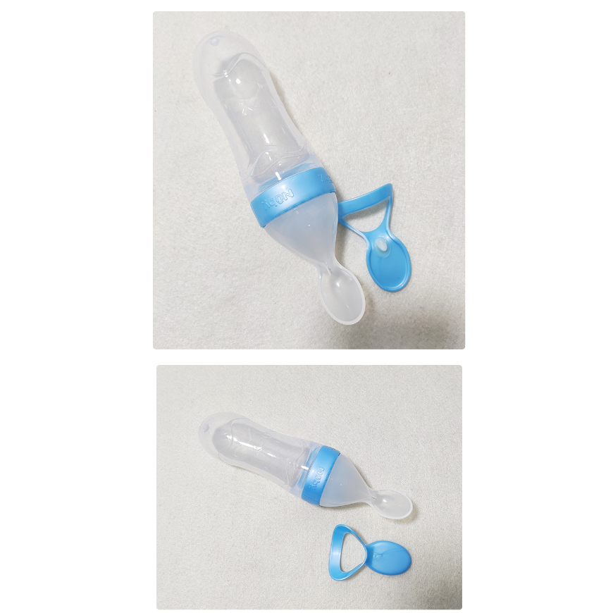 Bình ăn dặm có thìa silicone cho bé 80ml thương hiệu nuby Mỹ