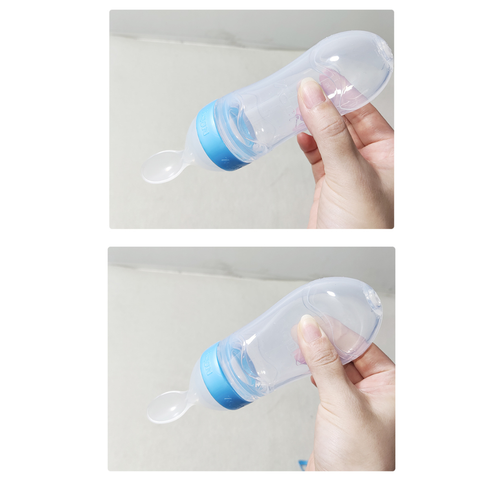 Bình ăn dặm có thìa silicone cho bé 80ml thương hiệu nuby Mỹ