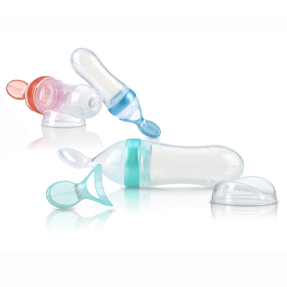 Bình ăn dặm có thìa silicone cho bé 80ml thương hiệu nuby Mỹ