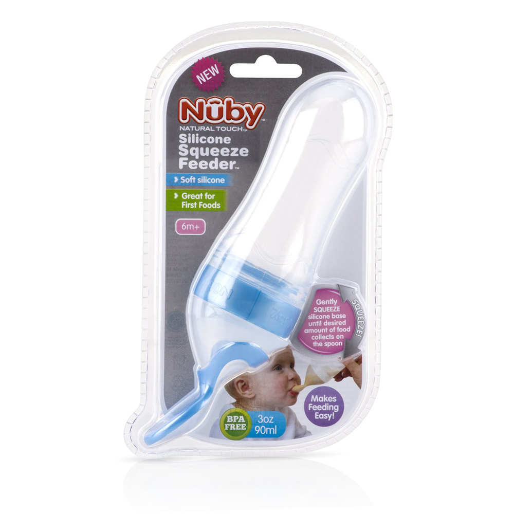 Bình ăn dặm có thìa silicone cho bé 80ml thương hiệu nuby Mỹ