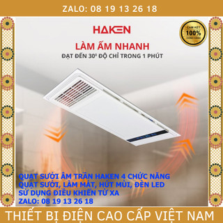  Quạt Sưởi âm trần Đa Năng Haken, sưởi ấm, hút mùi, đèn led, quạt mát, điều khiển từ xa, điều hoà không khí