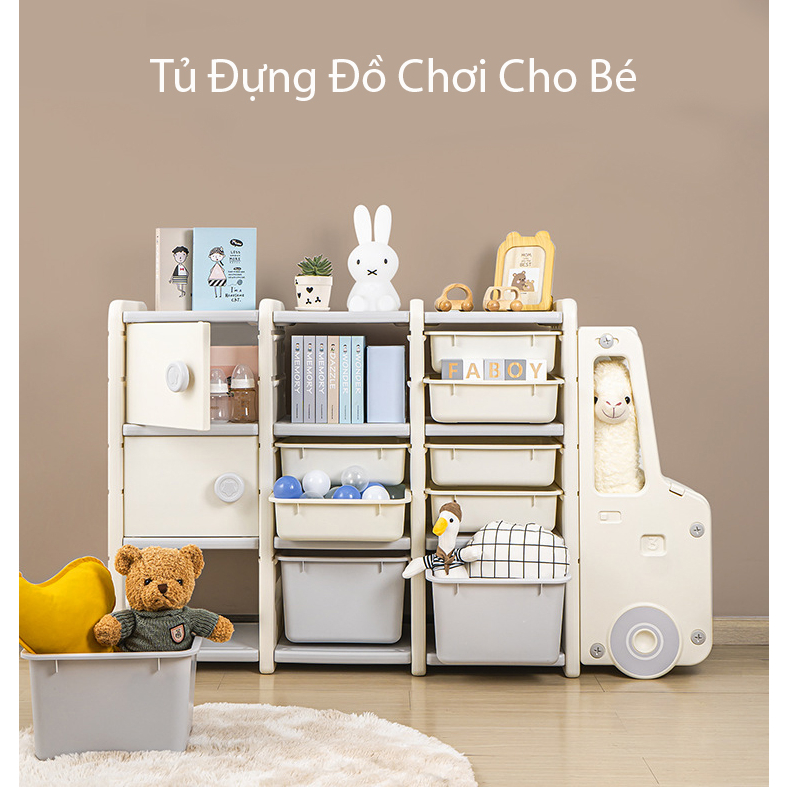 Tủ Oto Bus phong Cách Hàn Quốc đựng đồ chơi, quần áo có bánh xe đựng đồ ngăn nắp cho mẹ và bé Chính hãng Baby Pods ,HONA