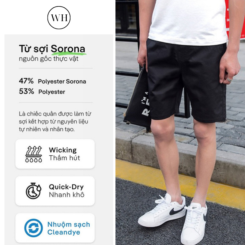 Quần SHORT NAM RELAXED KAKI co giãn form trên gối Whoaha,quần đùi nam kaki chun cao cấp, trẻ trung năng động SUMMER 2023