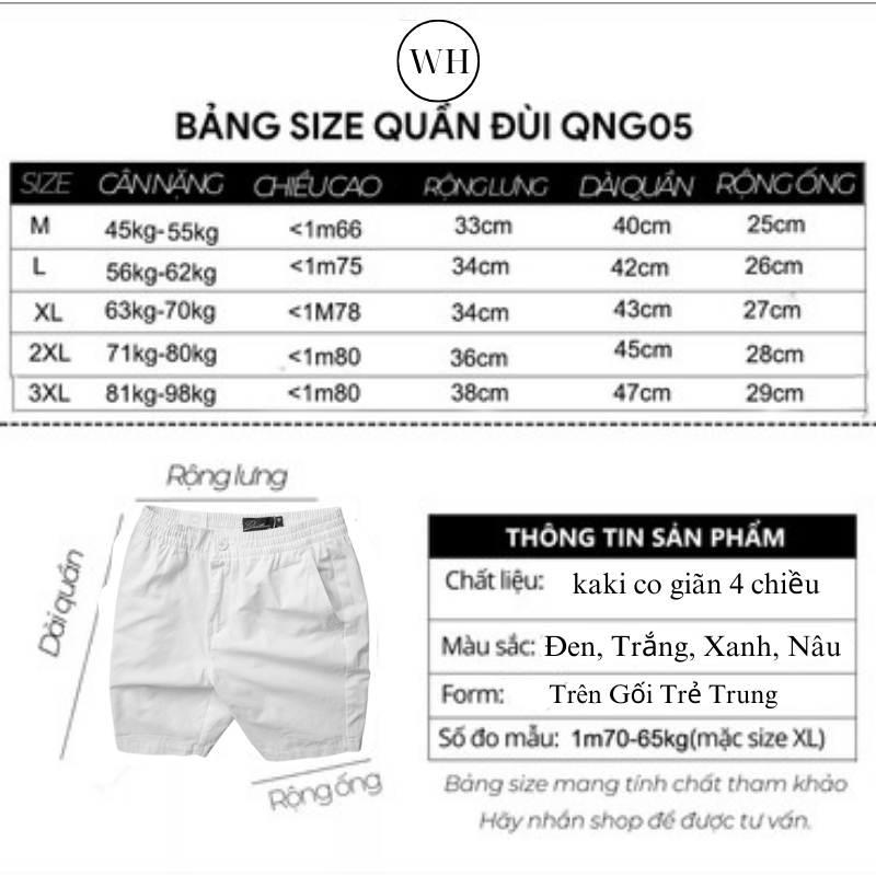 Quần SHORT NAM RELAXED KAKI co giãn form trên gối Whoaha,quần đùi nam kaki chun cao cấp, trẻ trung năng động SUMMER 2023