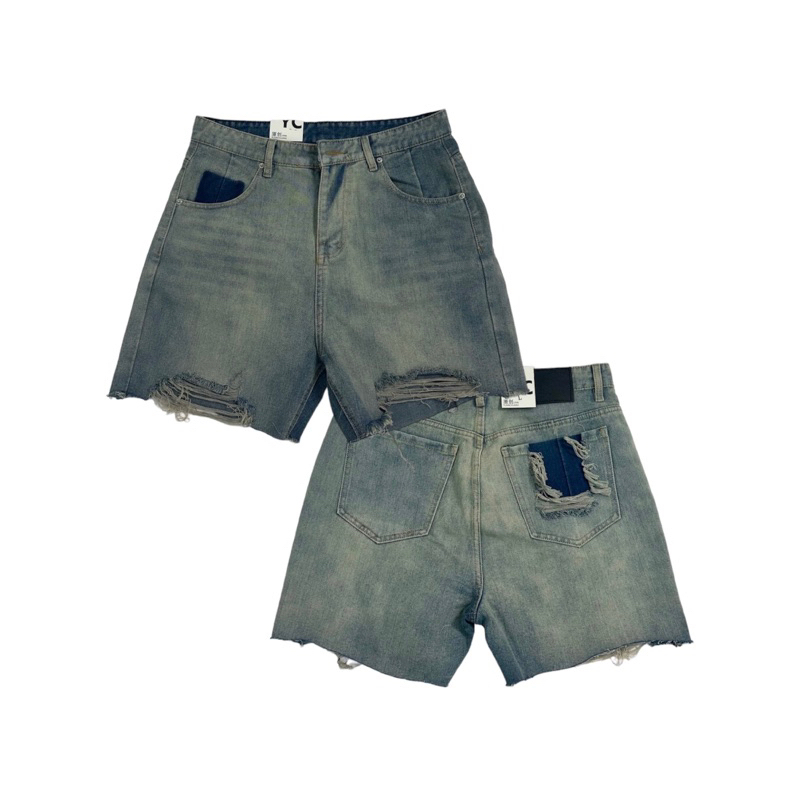 POCKET WASH SHORT - QUẦN ĐÙI JEANS FORM ỐNG RỘNG UNISEX