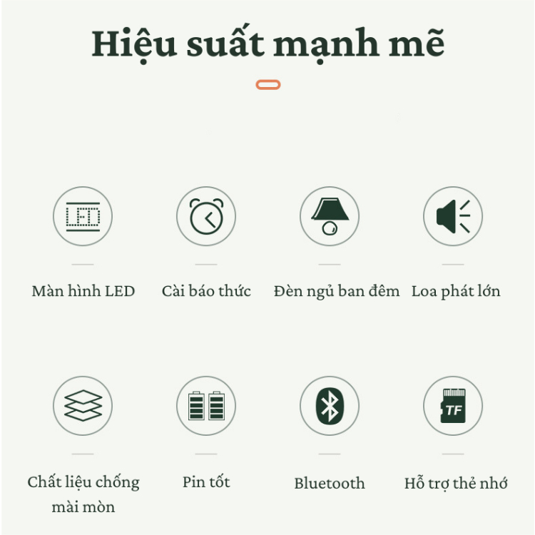 Loa Bluetooth B126, Loa nghe nhạc Bass mạnh, êm tai, đồng hồ báo thức, màn hình LED, công suất lớn, chống nước IPX5