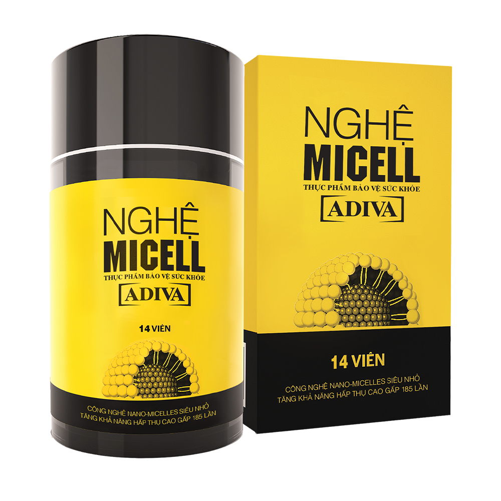 Nghệ Micell ADIVA 14 Viên- Hỗ Trợ Các Vấn Đề Về Đau Bao Tử, Dạ Dày