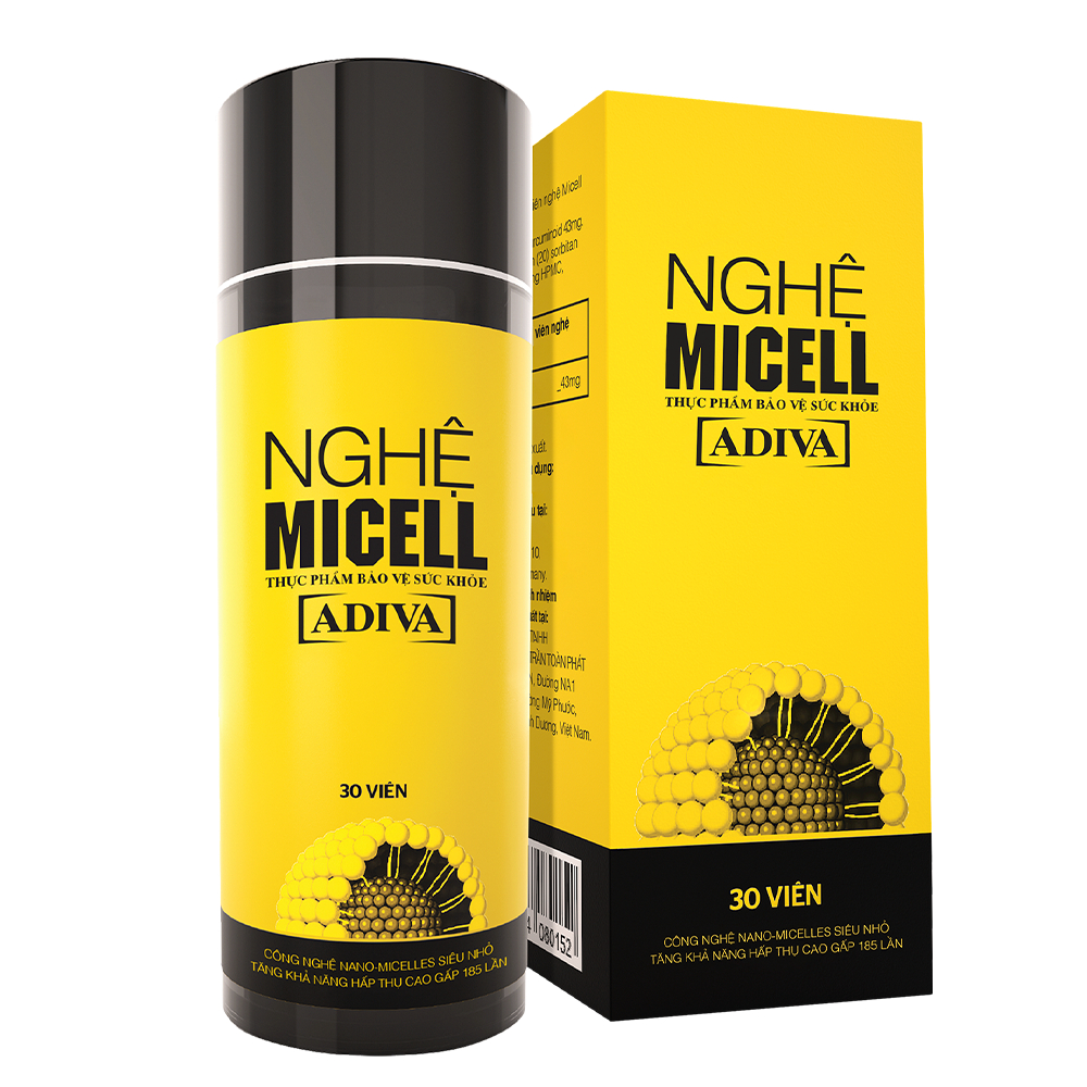 Nghệ Micell ADIVA 30 Viên- Hỗ Trợ Các Vấn Đề Về Đau Bao Tử, Dạ Dày