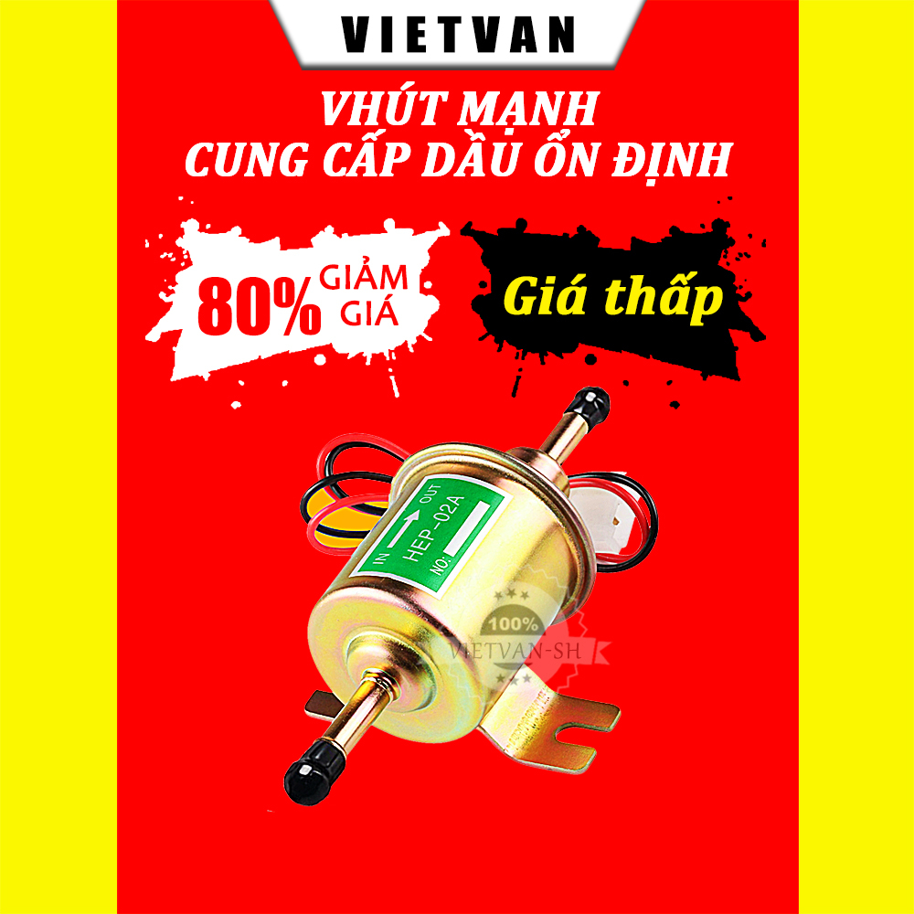 VIETVAN Bơm dầu diesel 12v máy bơm nhiên liệu áp suất thấp 12v bơm tự mồi-lưu lượng 100 lít một giờ HEP-02A