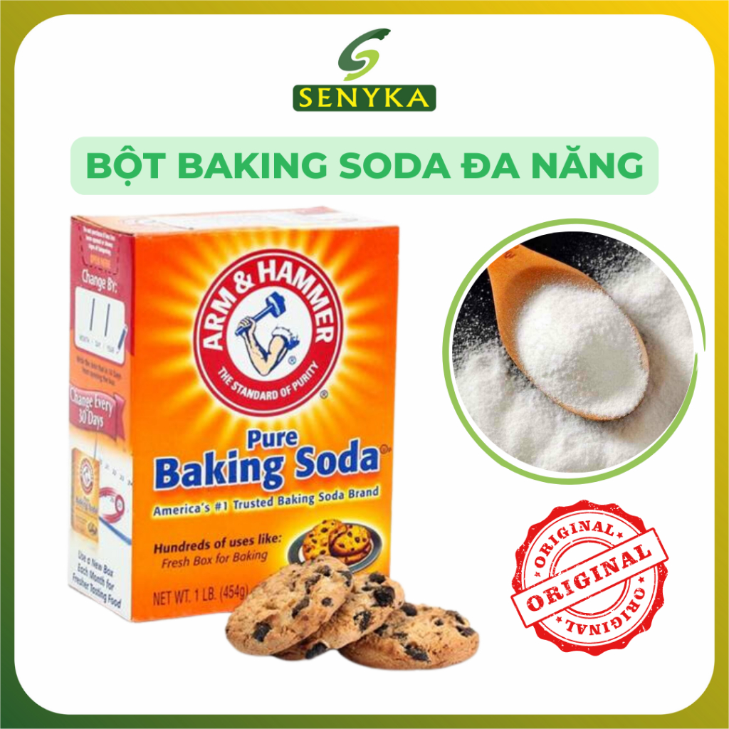 Bột baking soda Arm & Hammer đa năng làm bánh làm sáng răng tẩy trắng quần áo an toàn chính hãng nhập khẩu Mỹ SODA454