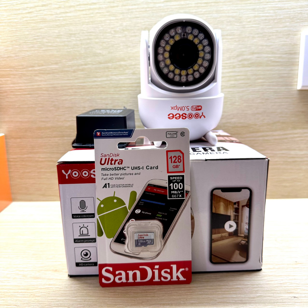 Camera PTZ Yoosee Mini 28 Led ngoài trời 2.0MP, Chống Nước, Ban đêm có màu