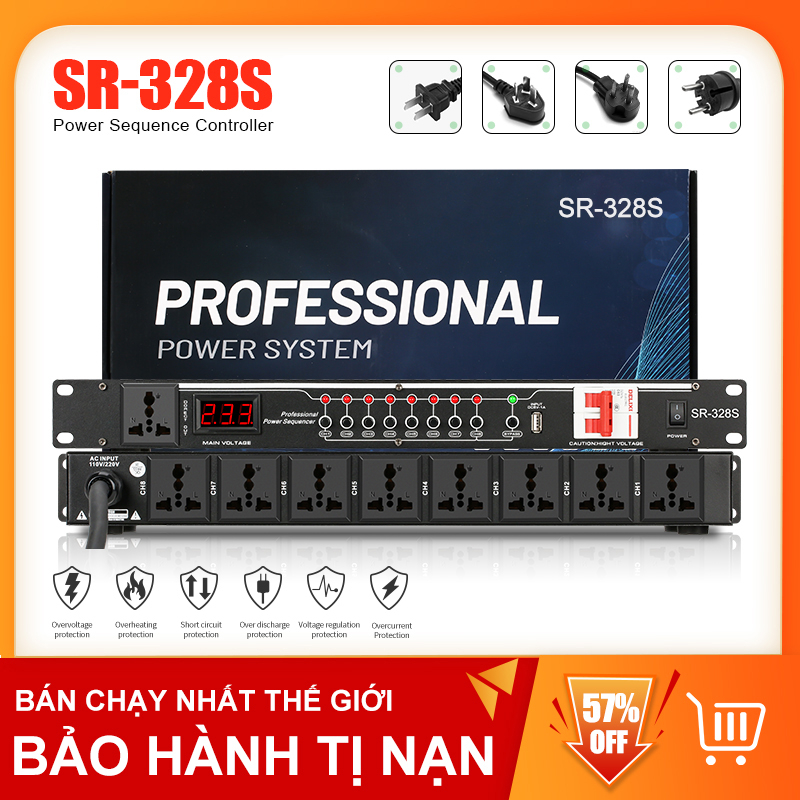 SR-328S Hàng Mới Tắt Bật Nhanh Chỉ Trong 1 Nút Bấm,Bộ Quản Lý Nguồn Điện 10 Cổng Bộ Chia Nguồn Điện