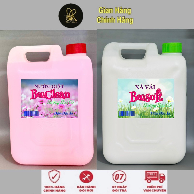 Combo 5Lit xả vải+5Lit nước giặt BeeClean-BeeSoft
