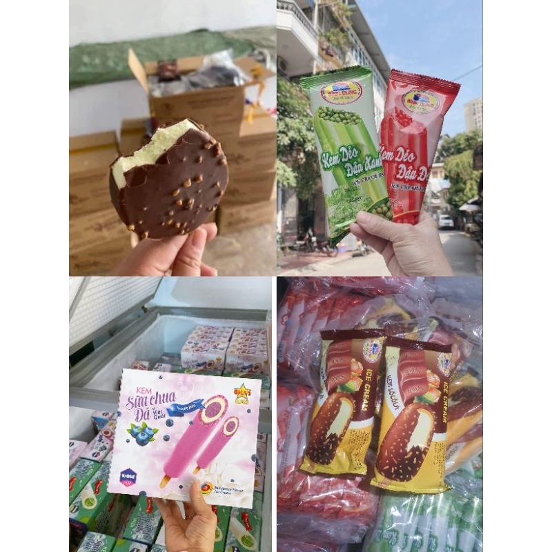 Set 30 Cái Kem Mix Vị Socola Vỏ Giòn/Đậu Xanh/Đậu Đỏ/Việt quất