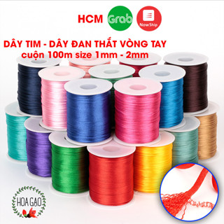 Cuộn dây đan vòng tay handmade paracord macrame dây tim bóng 1mm 2mm HOA GẠO không bay màu, không giãn, bền đẹp