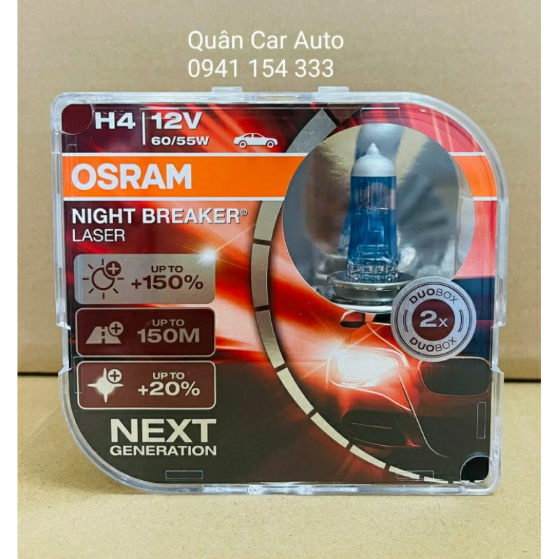 COMBO 2 Bóng Osram tăng sáng 150% H4, H7, H8, H11, HB3, HB4 12V 55W cho đèn pha cos ôtô xe hơi