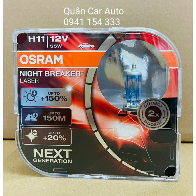 COMBO 2 Bóng Osram tăng sáng 150% H4, H7, H8, H11, HB3, HB4 12V 55W cho đèn pha cos ôtô xe hơi