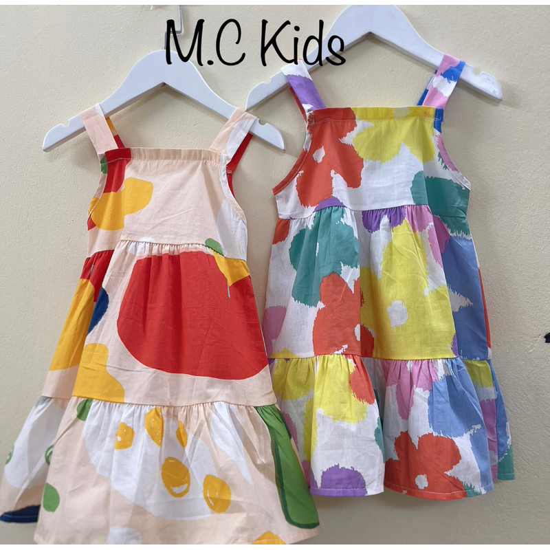 Váy 2 dây bản to màu sắc chất thô mềm