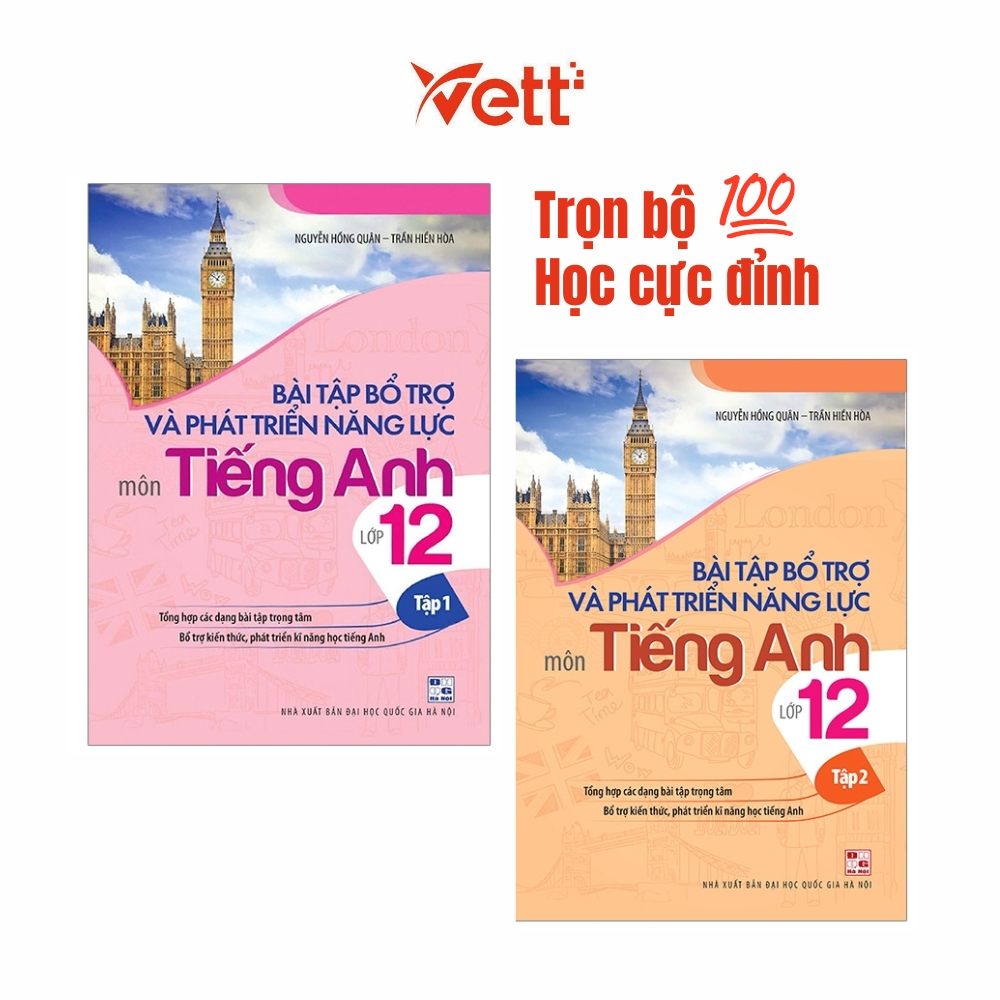 Sách - Combo Bài Tập Bổ Trợ Và Phát Triển Năng Lực Môn Tiếng Anh Lớp 12 Tập 1 + Tập 2