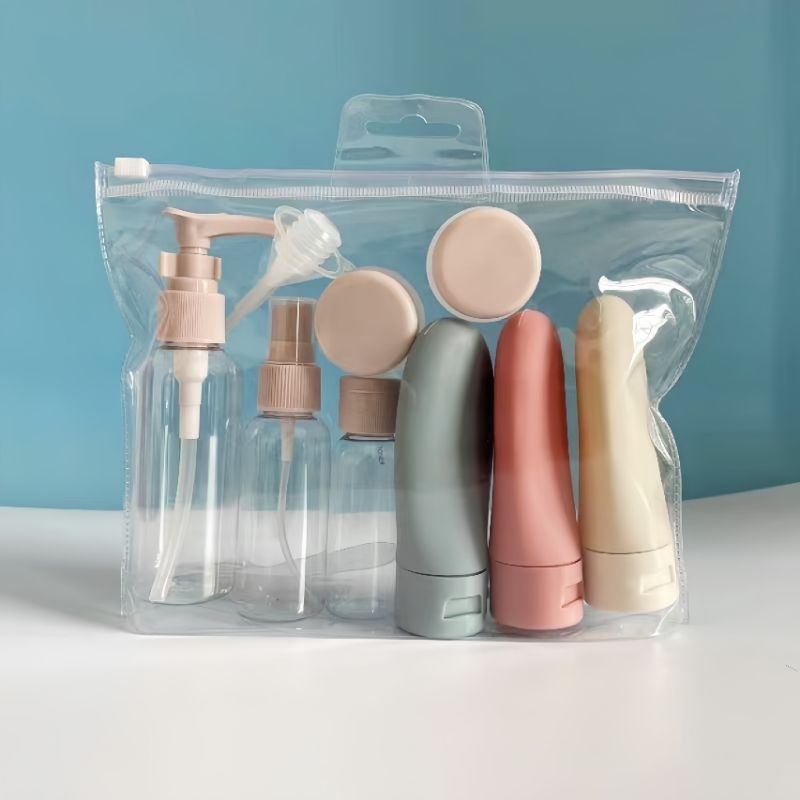 Set Chai Lọ Và Dụng Cụ Chiết Mỹ Phẩm Du Lịch 11in1 Kèm Túi Zip Tiện Lợi - KIT1065 - BCorner