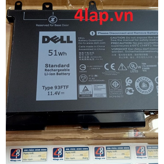 Thay Pin Laptop Dell Latitude 5280 5290 E5280 E5290 51Wh 93FTF