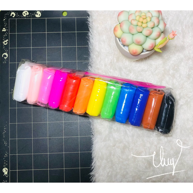 Đất sét Nhật siêu nhẹ,cho bé tập nặn,lốc 12 màu đất sét cao cấp + TẶNG bộ dụng cụ