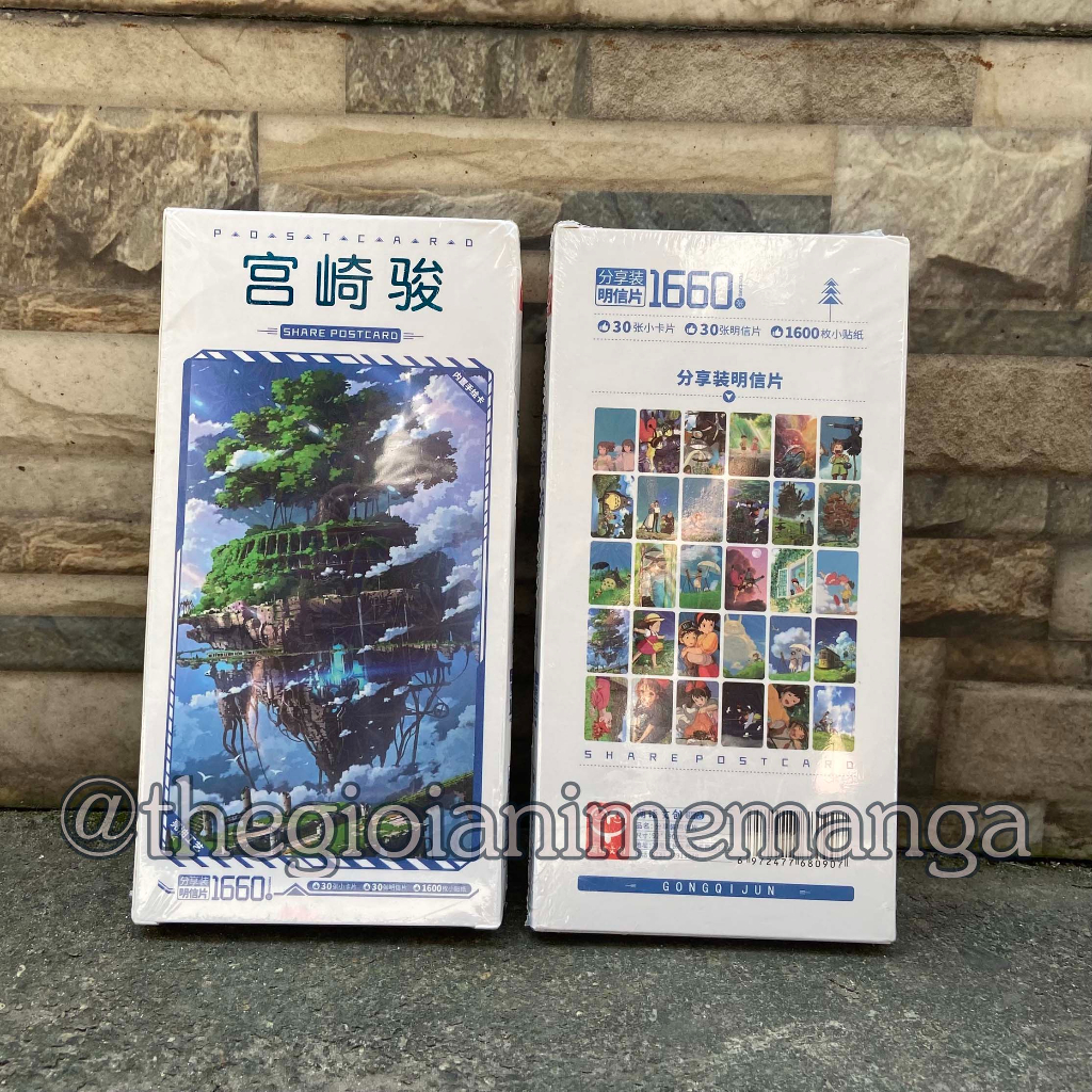 Postcard GHIBLI SPIRITED AWAY TOTORO hộp ảnh anime chibi Vùng Đát Linh Hồn bưu thiếp lomo ảnh dán