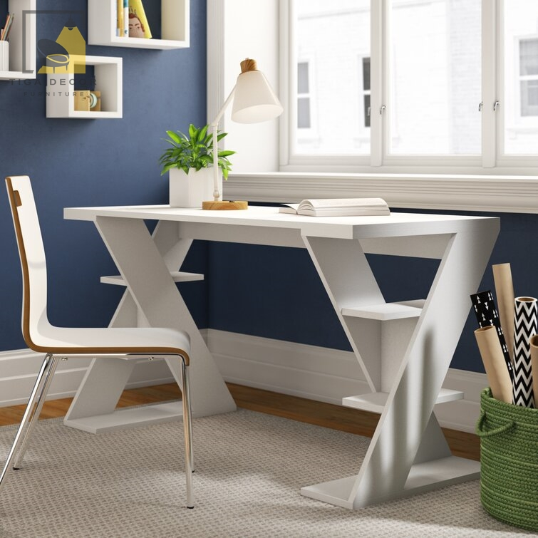 Bàn làm việc đẹp, thiết kế chữ X. Gỗ MDF chất lượng, KT 140x60x75cm. Bảo hành 2 năm, giá xưởng sản xuất lắp ráp đơn giản