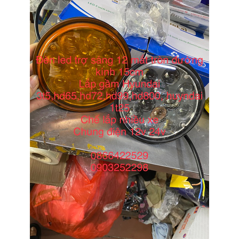đèn led gầm lắp cản trước ba đờ sốc hyundai 3t5,hd65,hd72,hd99,n250,hd78,huyndai1t+1t25 trắng hoặc vàng chung12v 24v