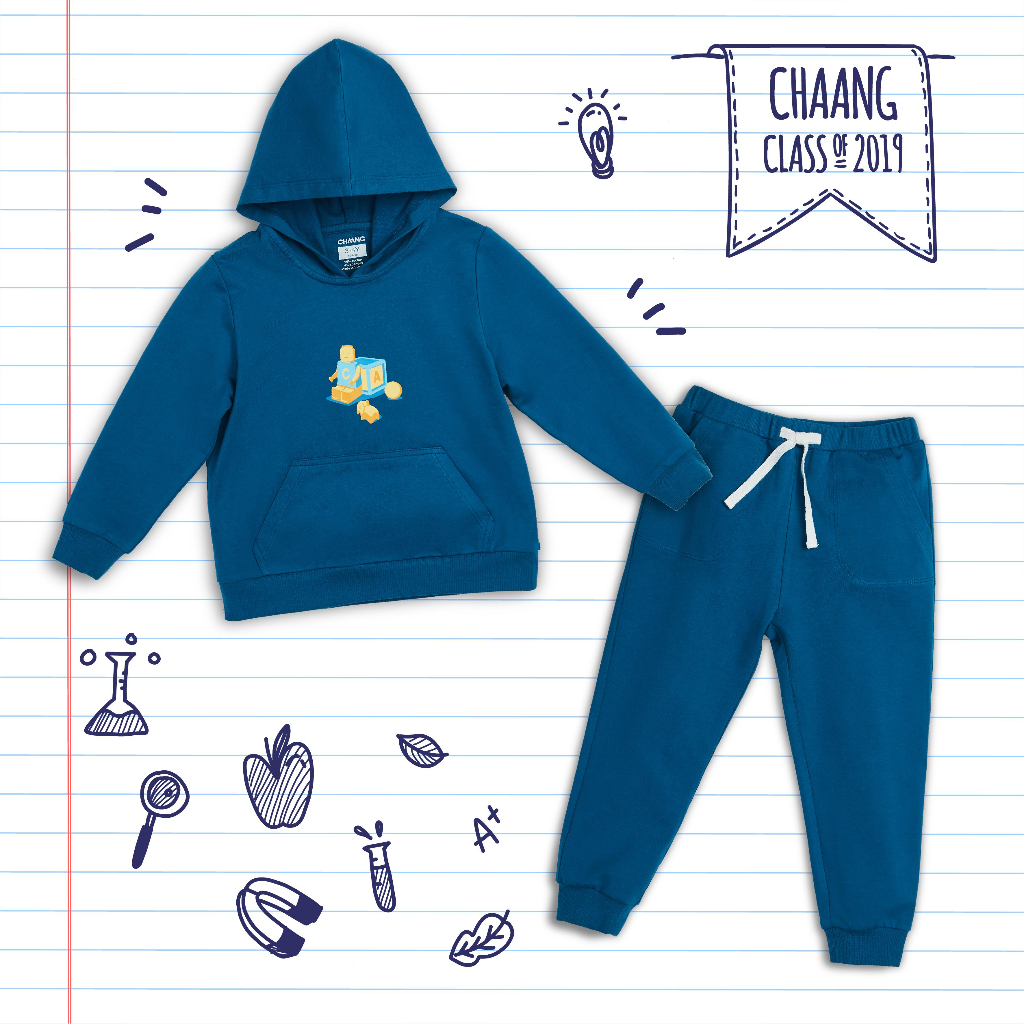 CHAANG - BỘ NỈ HOODIE BÉ TRAI - BÉ GÁI 5-6 tuổi